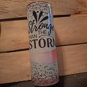 Motivational Glitter Tumbler - Stronger Than the Storm